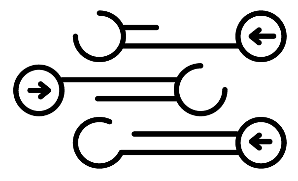 Silhouette of a person holding a sword.