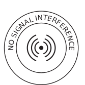 No signal interference symbol on black background.