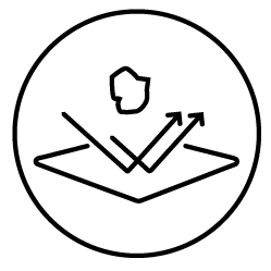 Black cat silhouette with arched back.